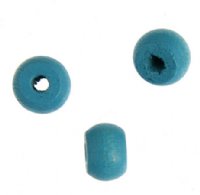 50 9x6.5mm Turquoise Crow Wood Beads