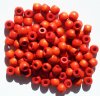 100 5x6mm Orange Crow Wood Beads