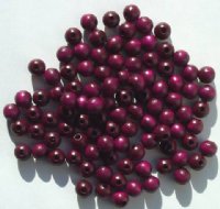 100 8mm Purple Round Wood with 2mm Hole