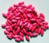 100 8x4mm Bright Pink Oval Wood Beads