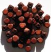 50 9mm Mahogany Rounded Cube Wood Beads