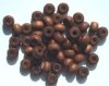50 9x6.5mm Dark Brown Crow Wood Beads