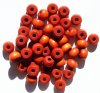 50 9x6.5mm Orange Crow Wood Beads