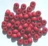50 9x6.5mm Red Crow Wood Beads