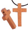 1 25x15 Light Brown Wood Cross With 2mm Hole