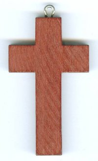 1 50x30mm Mahogany Wood Cross Pendant