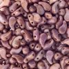 25, 8x5mm Alabaster Senegal Brown Violet Lustre LEFT Two Hole Zoliduo Beads