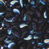 25, 8x5mm Opaque Black AB LEFT Two Hole Zoliduo Beads